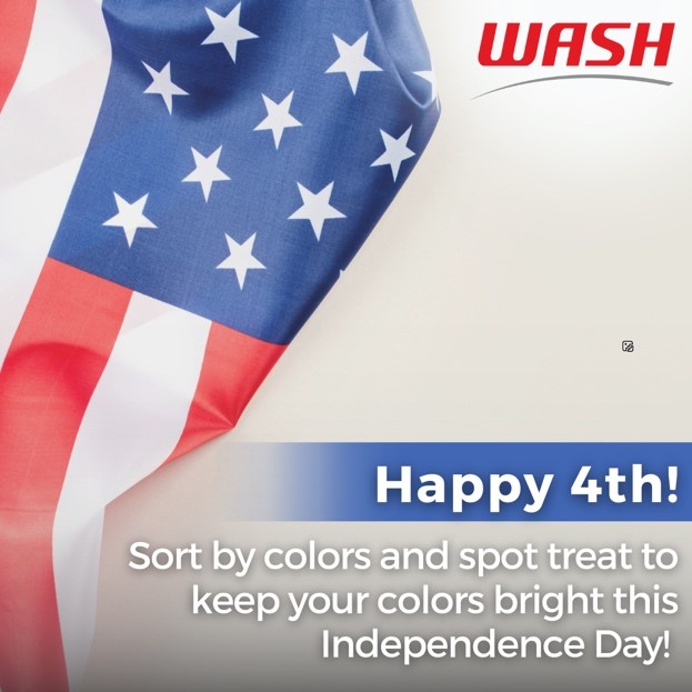 🇺🇸Happy #IndependenceDay from WASH! Enjoy these tips to keep your red, white &amp; blue clothe sparkling year-round:

✨ Sort by color: Wash whites in warm; reds &amp; blues in cold

✨ Remove stains: Spot treat ASAP (blot don’t rub!)

✨ Follow our laundry guide: wash.com/washresources/…
