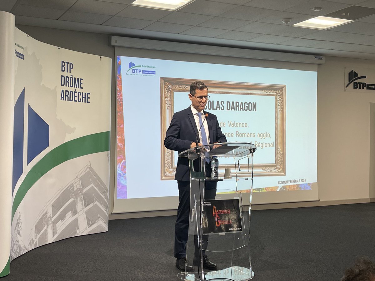 Intervention de ⁦<a href="/NDaragon/">Nicolas DARAGON</a>⁩ en préambule de l’AG BTP Drome Ardeche: les élus locaux ont la volonté de construire malgré les contraintes ;c’est l’intérêt des territoires et de leurs habitants
