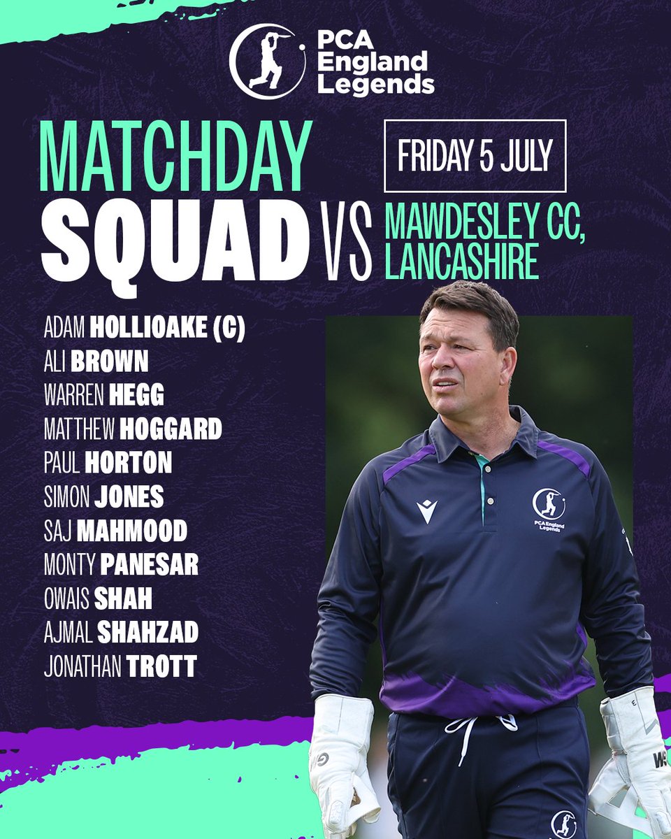 Here's our PCA England Legends XI taking on Mawdesley CC tomorrow 🏴󠁧󠁢󠁥󠁮󠁧󠁿

Can they continue their unbeaten start to the season? 🤔