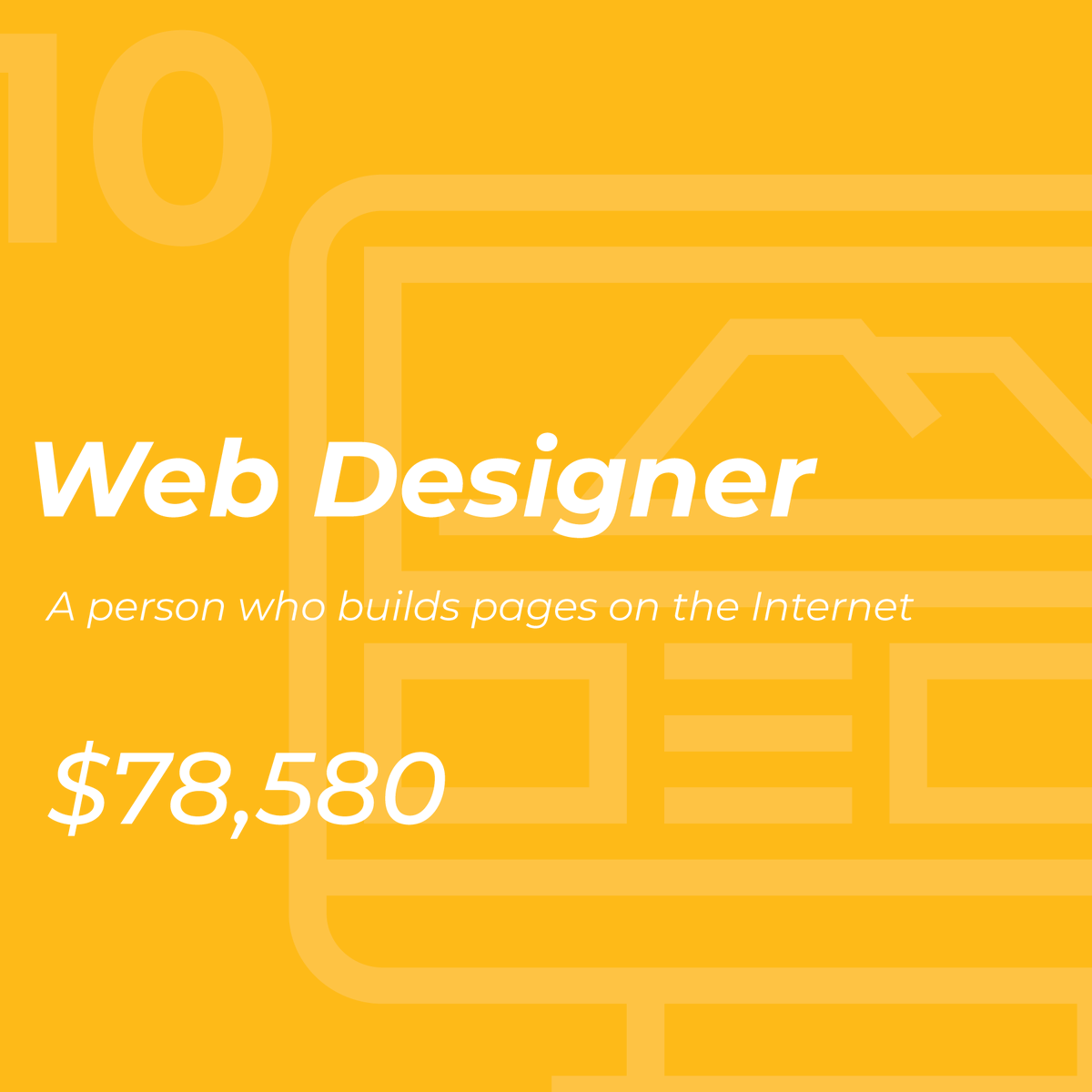 designExplorr's tweet photo. Web Designer: Ranked #10 in our list of highest paying design careers, with an average salary of $78,580. A web designer is a professional who builds pages on the Internet, creating visually appealing and functional websites.
#WebDesign #designCareers #designExplorr https://t.co/iUlpnpJOXc