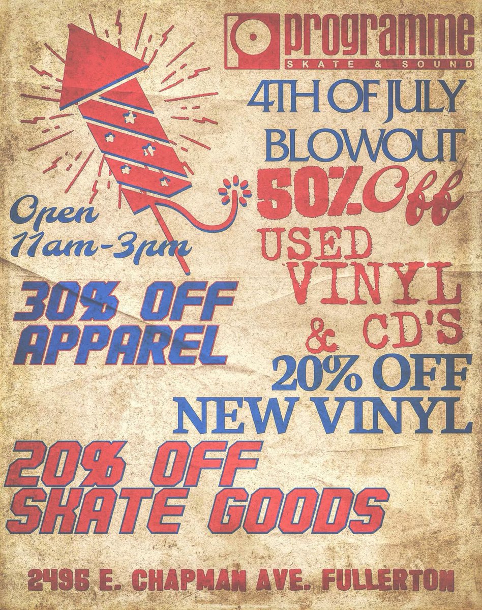 programmehq's tweet image. 11am-3pm today! A 4th of July Blowout.