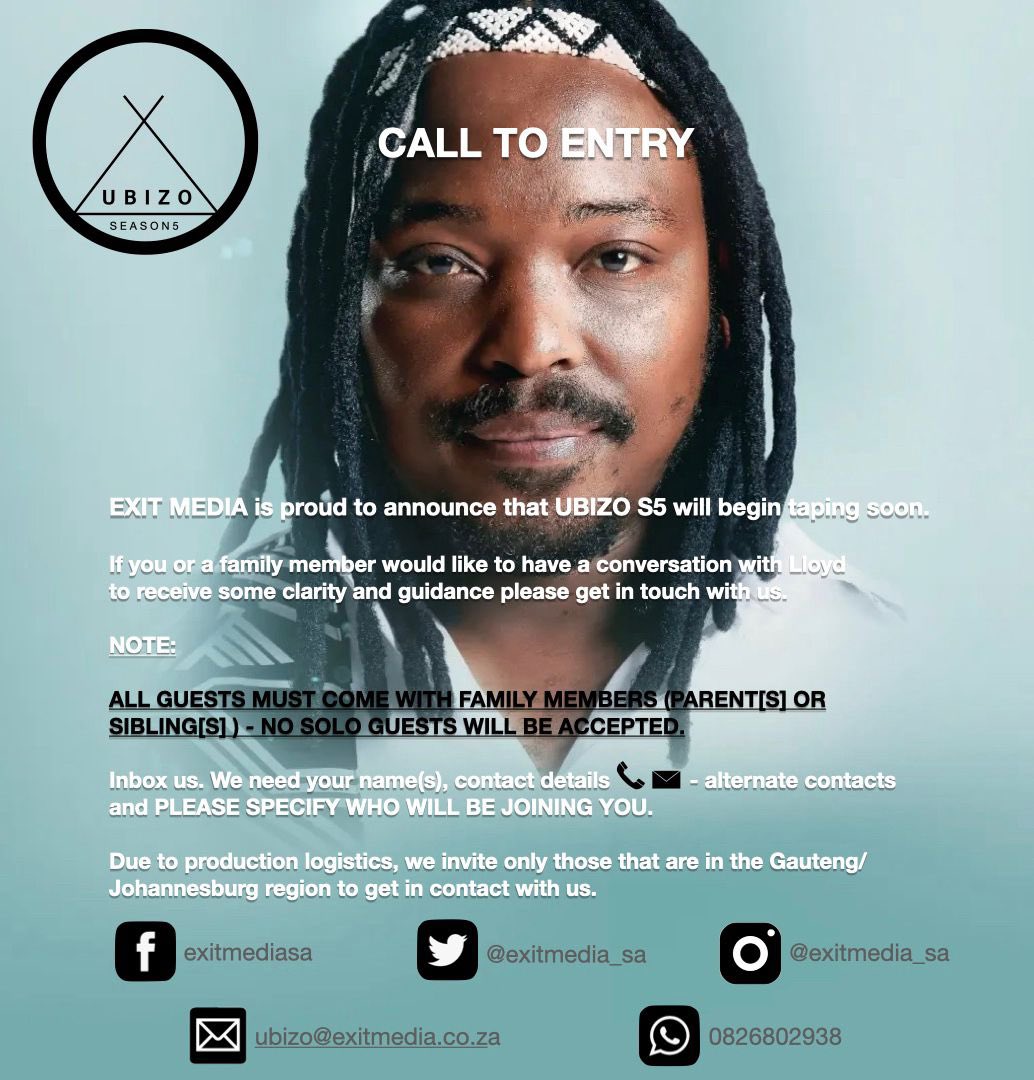 We’re gearing up for Ubizo Season 5…if you’re around Johannesburg, feel free to contact the details on the poster.💪🏾