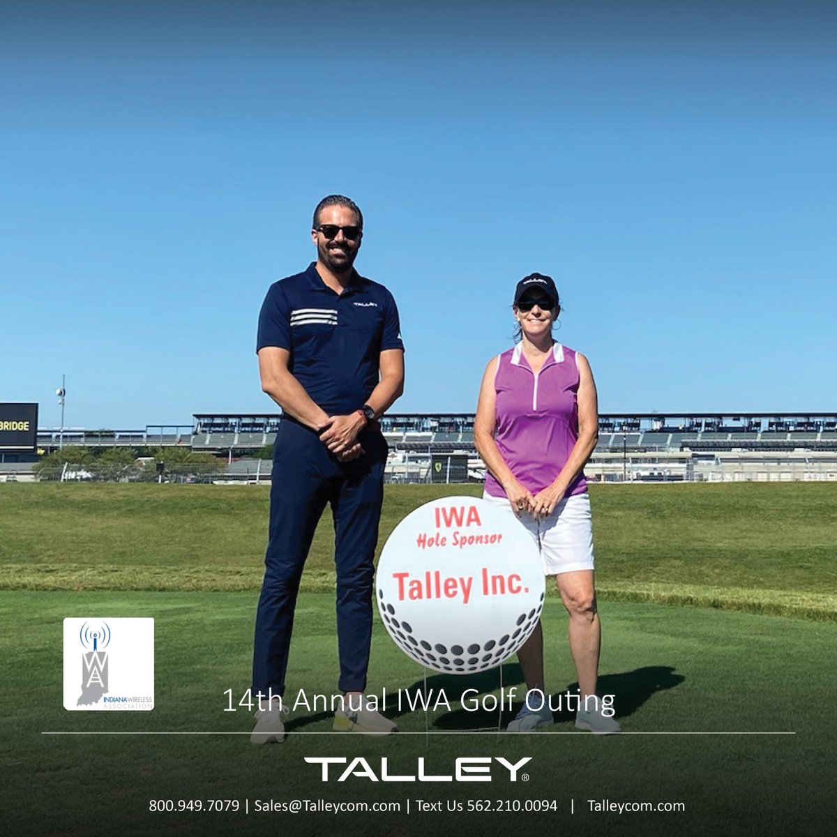 TalleyLLC's tweet photo. The Talley Team had a tee-mendous time at IWA’s 14th Annual Golf Outing last week. A huge thanks to all the par-fect folks who stopped by for a chat. We can’t wait to swing back and see you all again soon! 🏌️♀️⛳️
.
.
#Wireless #IWA #GolfGoals #TeeTimeFun https://t.co/zsWTR9E9SR