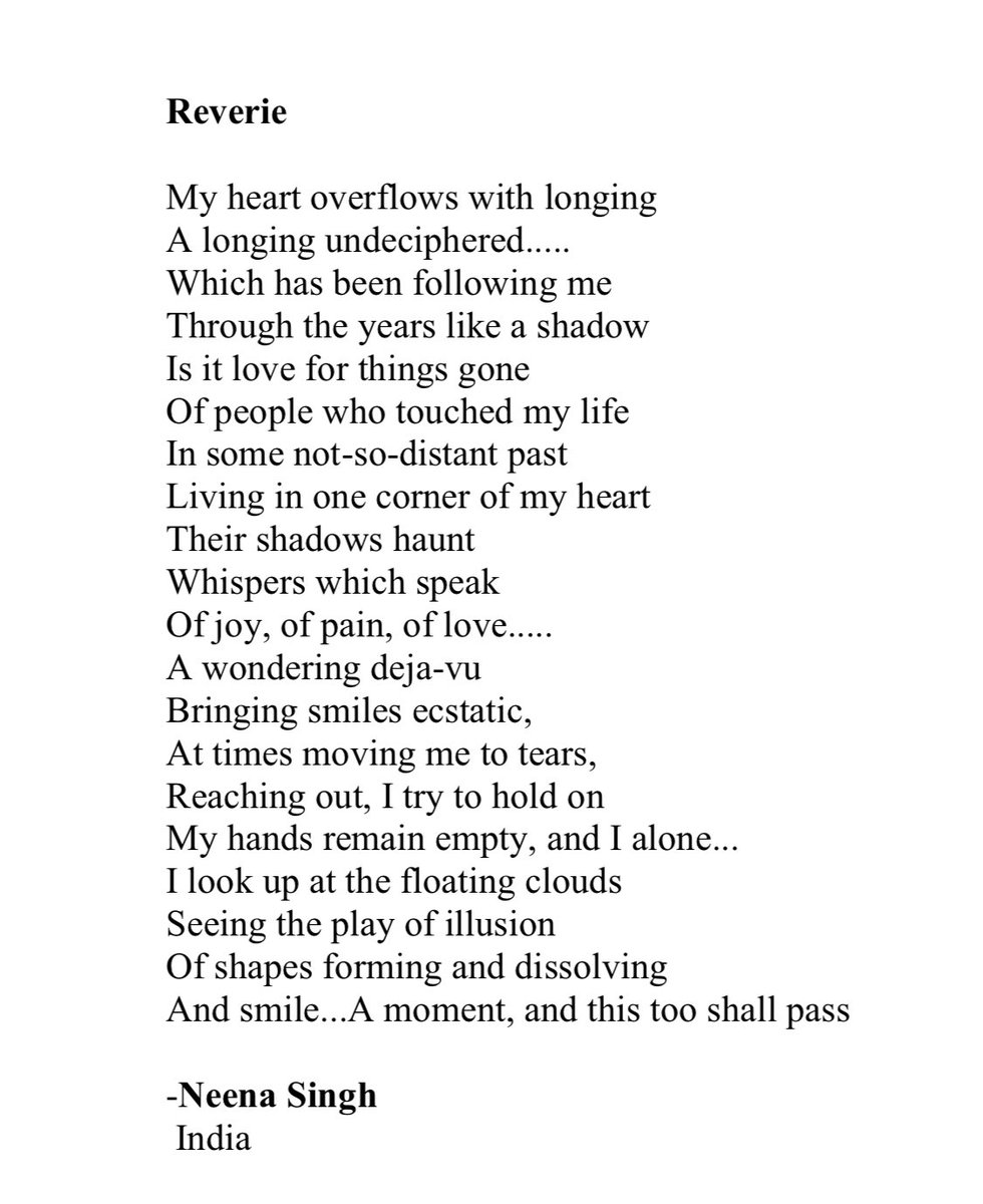 NeenaSingh7's tweet photo. #CreativeInspirations, July/August 2024 issue is in my inbox. Grateful to dear Rev. Maurice J. Reynolds, Owner-Editor for the publication of my #poem.
Congratulations to all featured #poets. https://t.co/X1Tq4XwHsw