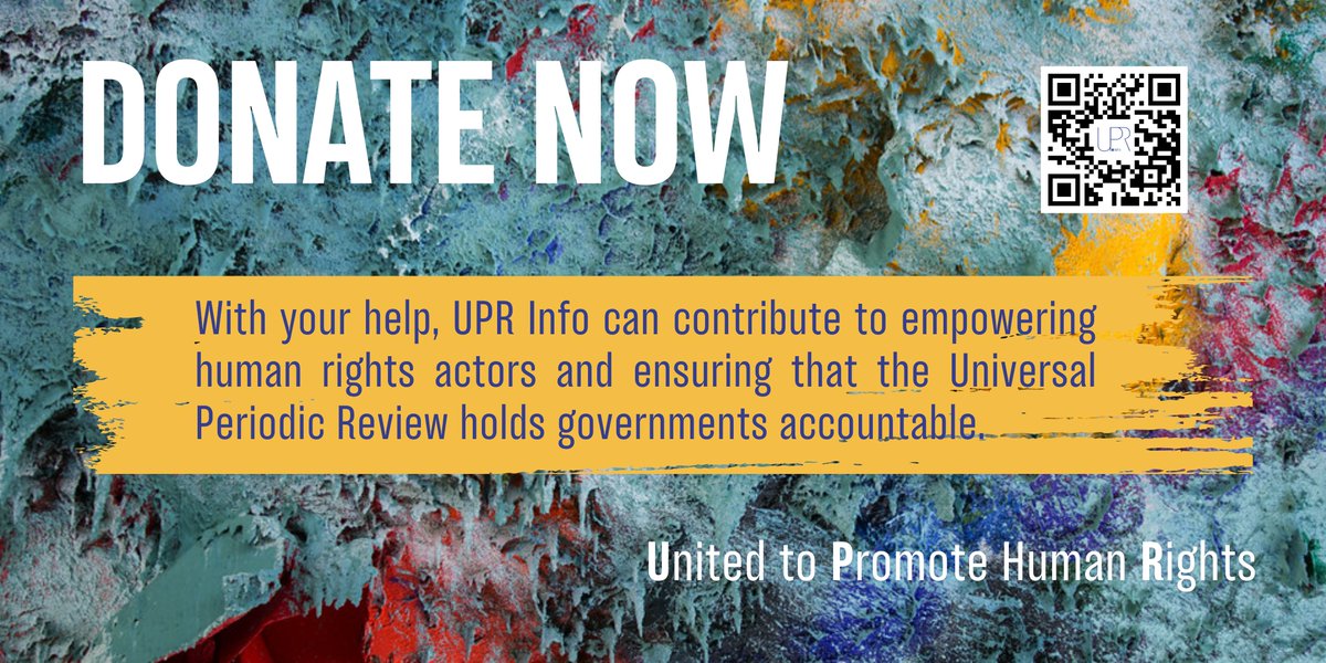 UPRinfo's tweet image. 🌍 Support human rights defenders with UPR Info!
Visit our new donation page and help us protect and promote #humanrights worldwide. 🙌
upr-info.org/en/donate