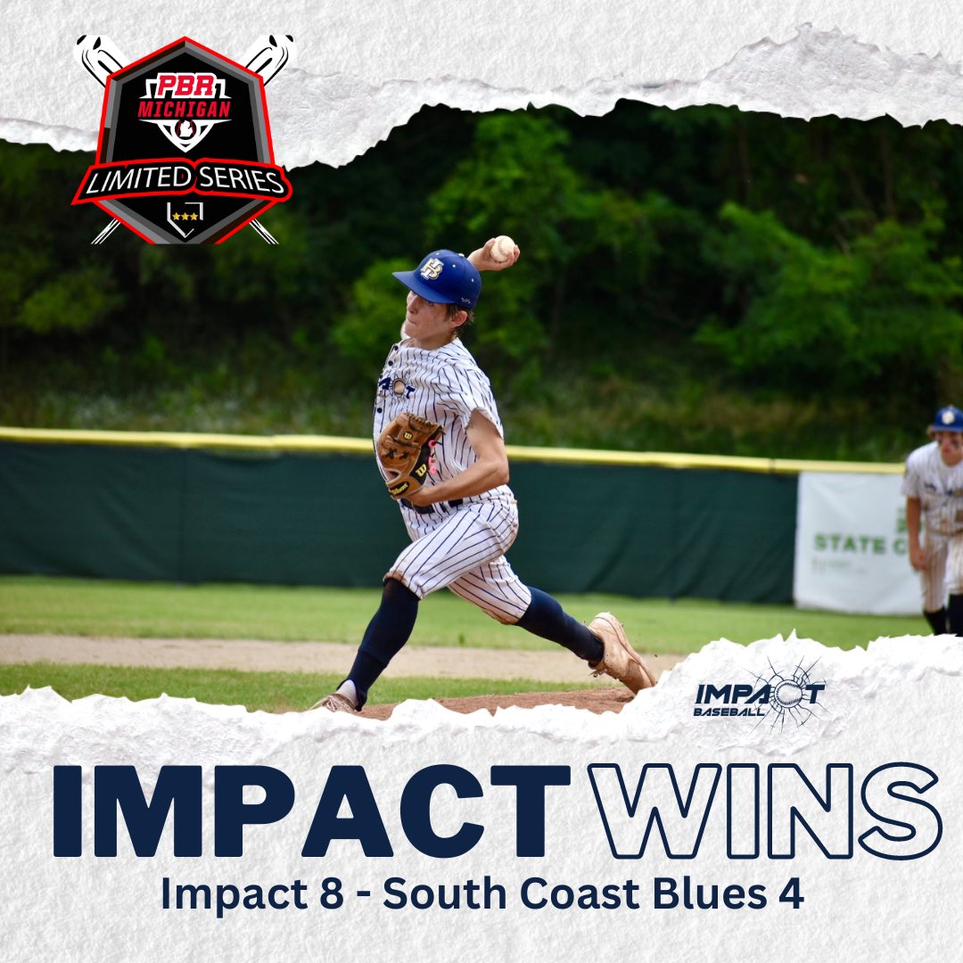 WOWFactorMISel's tweet photo. Started the tourney off with a 8-4 win over the South Coast Blues. Complete game by Jax Sipmann for the win. The bats were hot today. Collectively we had 12 hits. Great start! #wmimpactbaseball 

Doubles - @colenyman5, @ElliotC02, @JackThornton66 
Singles- @ElliotC02, @holzgen_e , @jaxon_sipmann (2), @JackThornton66, @colenyman5, Redman, Bolton, @KwaiserBrayden 

@jaxon_sipmann - 2 ER, 1 BB, 5 K’s, 7 innings

#pbwmls #pbr61 @PrepBaseMIScout