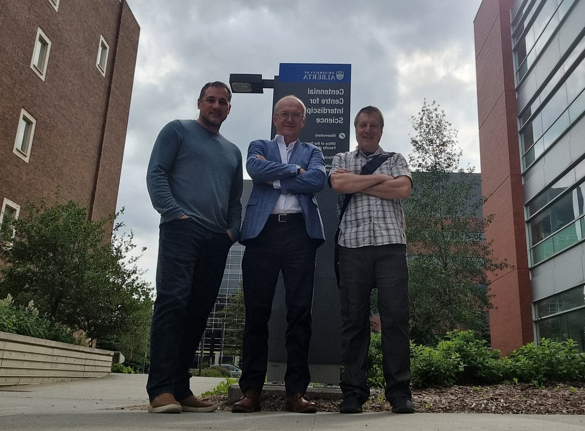 TGryko's tweet image. With Wesley Chalifoux and Rik Tykwinski at University of Alberta