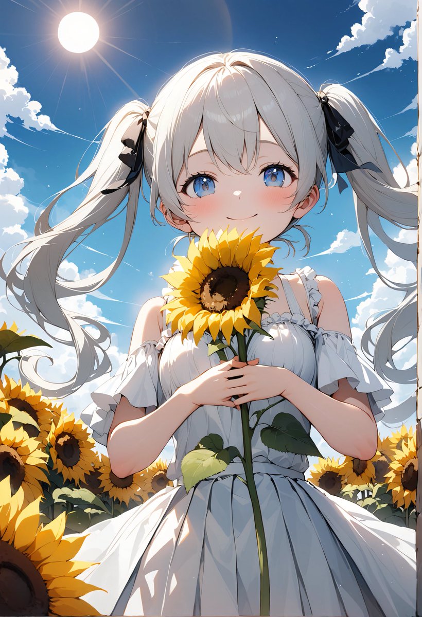 Taka_F03's tweet photo. ひまわり畑。
#AIイラスト大好きさんと繋がりたい 
#AIイラスト　
#美少女 https://t.co/7D7L0XR7XU