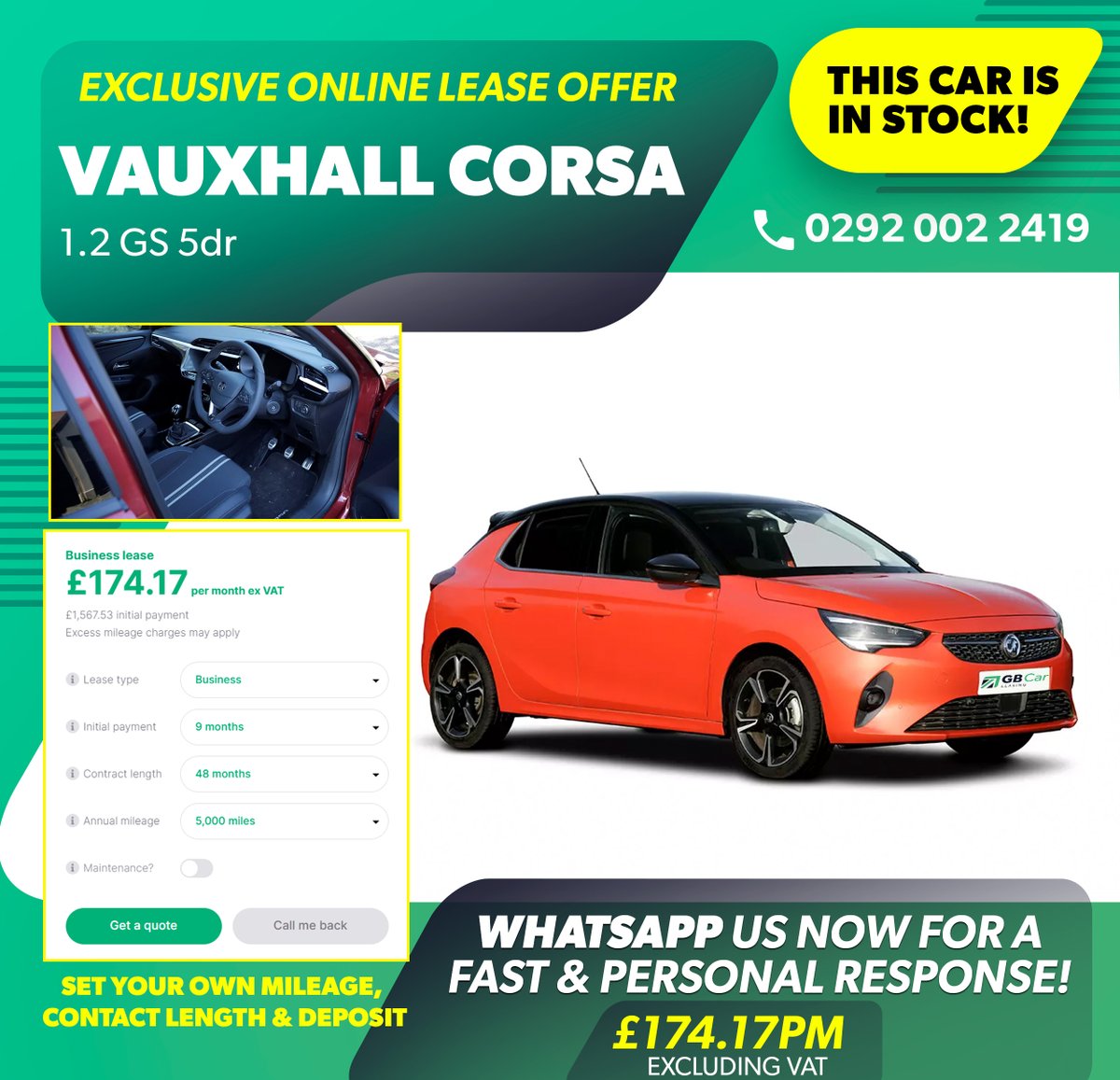 GBCarLeasing's tweet photo. The New Corsa features an upgraded infotainment system with Vauxhall's latest-generation user interface. A standout vehicle that combines style, practicality, performance, and advanced technology - available fro stock now @ https://t.co/JoOKKMTb1M
#carleasing #cars #carlease https://t.co/XLJBN1XLjr