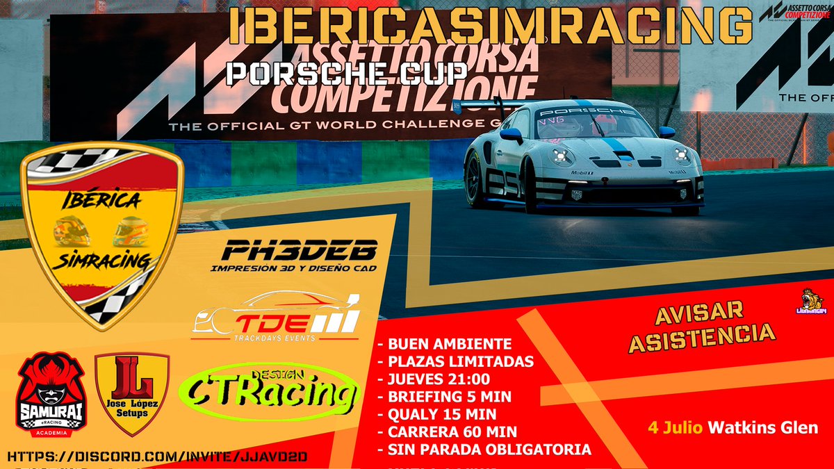 Leopard Simracing (@srleopard) on Twitter photo 🏁 Hoy nuestro piloto <a href="/orell_joan/">🔱_ORELL_14♠️🤫</a> está corriendo la Porsche Cup en <a href="/Iberica_SR/">Iberica Simracing</a> en ACC. 🏎️
Desde Leopard SimRacing le mandamos todo el apoyo para este evento. ¡Vamos, Joan!
#SimRacingLeopard #PorscheCup #AssettoCorsaCompetizione #Ibérica #SimRacing 🏁 Hoy nuestro piloto <a href="/orell_joan/">🔱_ORELL_14♠️🤫</a> está corriendo la Porsche Cup en <a href="/Iberica_SR/">Iberica Simracing</a> en ACC. 🏎️
Desde Leopard SimRacing le mandamos todo el apoyo para este evento. ¡Vamos, Joan!
#SimRacingLeopard #PorscheCup #AssettoCorsaCompetizione #Ibérica #SimRacing