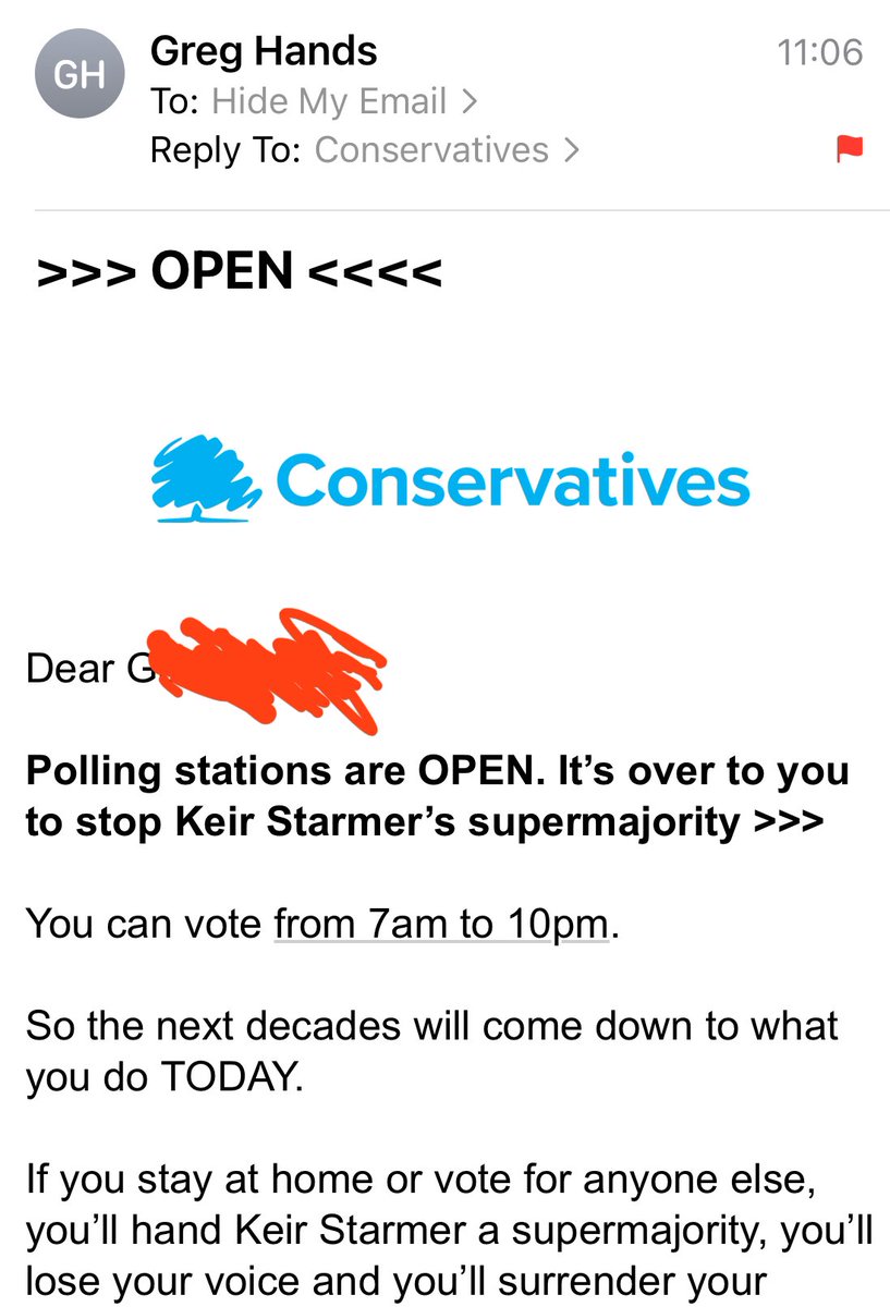 gokhart's tweet photo. @greghands as if I didn’t need another reason not to vote for you, you can’t even obey basic data protection legislation despite writing to me with the assurance that you do - same unique “hide my email” address in both instances. Reporting this to @ICOnews https://t.co/9ZBGAwuudb