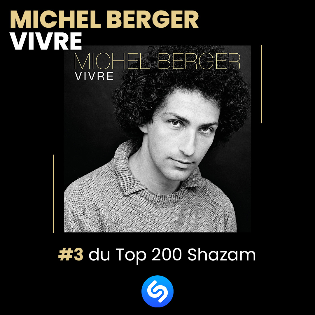 #MichelBerger continu son ascension dans le Top 200 <a href="/Shazam/">Shazam</a>  avec son titre « Vivre » ! 🤍