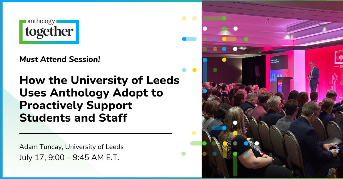 Anthology EMEA (@anthologyemea) on Twitter photo Join us at #AT24 for an insightful presentation on the <a href="/UniversityLeeds/">University of Leeds</a>' transition from Impact to Anthology Adopt. This is a must-attend for educators, IT pros, and administrators aiming to enhance learning experiences with cutting-edge technology! ow.ly/aM1C50St2Oh Join us at #AT24 for an insightful presentation on the <a href="/UniversityLeeds/">University of Leeds</a>' transition from Impact to Anthology Adopt. This is a must-attend for educators, IT pros, and administrators aiming to enhance learning experiences with cutting-edge technology! ow.ly/aM1C50St2Oh