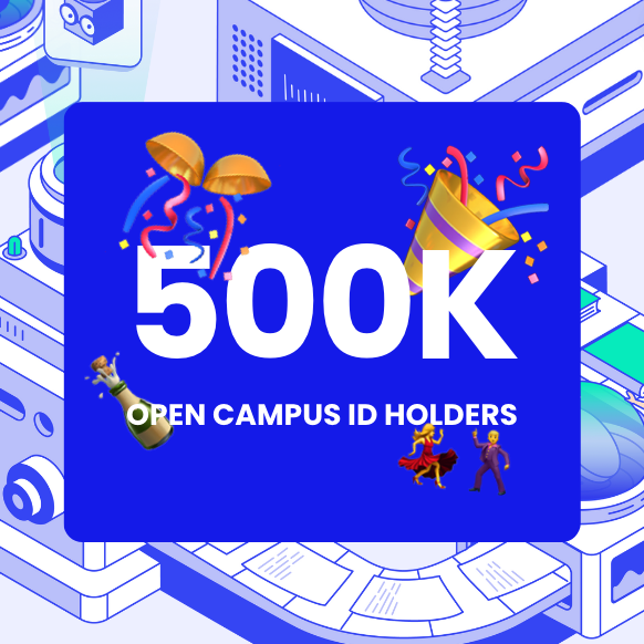opencampus_xyz's tweet photo. At the core of everything we do at Open Campus is our commitment to learner impact.

That's why we're thrilled to share that we've issued over 500,000 Open Campus IDs🎉🎉🎉

Our IDs connect learners to a vast ecosystem of products, internships, and projects...

...hundreds of thousands of students empowered through verifiable credentials.

Next stop, 1 million.