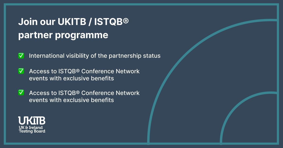 UKITestingBoard's tweet image. Join our UKITB / ISTQB® partner programme

Receive the following benefits:

✅ International visibility of the partnership status 
✅ Access to ISTQB® Conference Network events with exclusive benefits
✅ + much more

➡️ buff.ly/3USPEVm

#ukitb #partnerprogramme