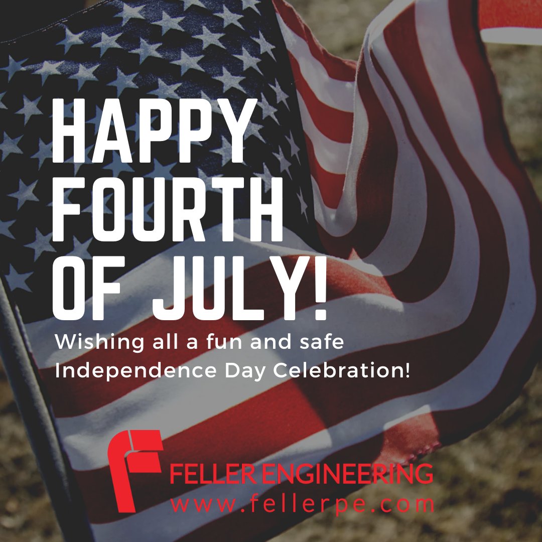 FellerEngineers's tweet photo. Happy 4th of July from Feller Engineering!

Wishing all a fun and safe Independence Day Celebration! https://t.co/sBlAsW0HNJ