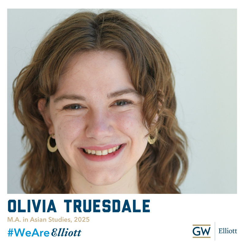 A North Korean Studies Program with <a href="/GW_IKS/">GW Institute for Korean Studies (GWIKS)</a> convinced <a href="/otruesda/">Olivia Truesdale (진화영)</a> that she wanted to pursue graduate studies with <a href="/gwusigurcenter/">GW Sigur Center for Asian Studies</a>. Learn more about Olivia's journey in her #WeAreElliott profile. ow.ly/v4Th50SnoEj