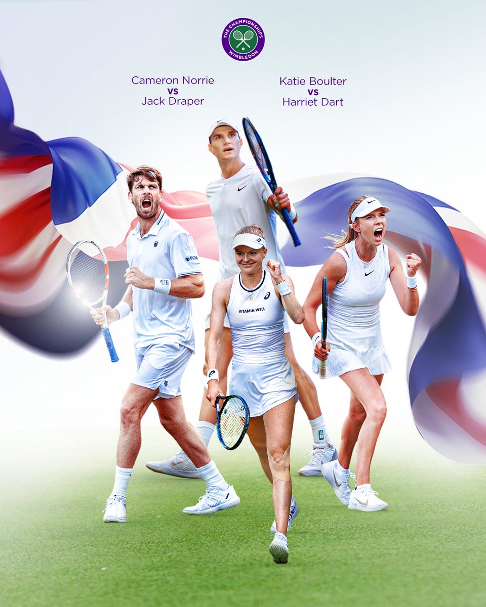 Wimbledon's tweet photo. The battle of the Brits is set to get under way on No.1 Court 🇬🇧

#Wimbledon https://t.co/PdBou7ih0P