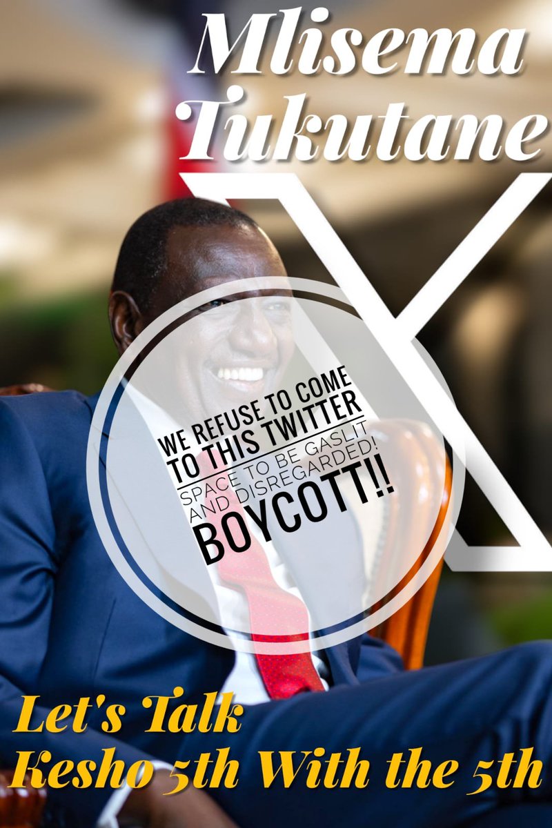 Msikubali kutumika for PR mileage na watu wame shoot innocent protestors and abducted your people.
BOYCOTT!!
#RutoMustGo