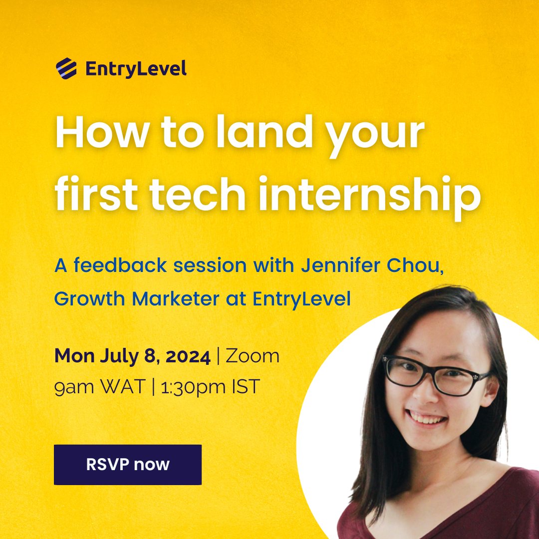 EntryLevelNet's tweet image. Ready to take the first step toward your dream internship?
Join our event to get feedback on your resume, LinkedIn and portfolio projects. Plus, acquire a roadmap of essential skills and gain practical tips for acquiring experience as a newbie!
RSVP now: lu.ma/luts0mez