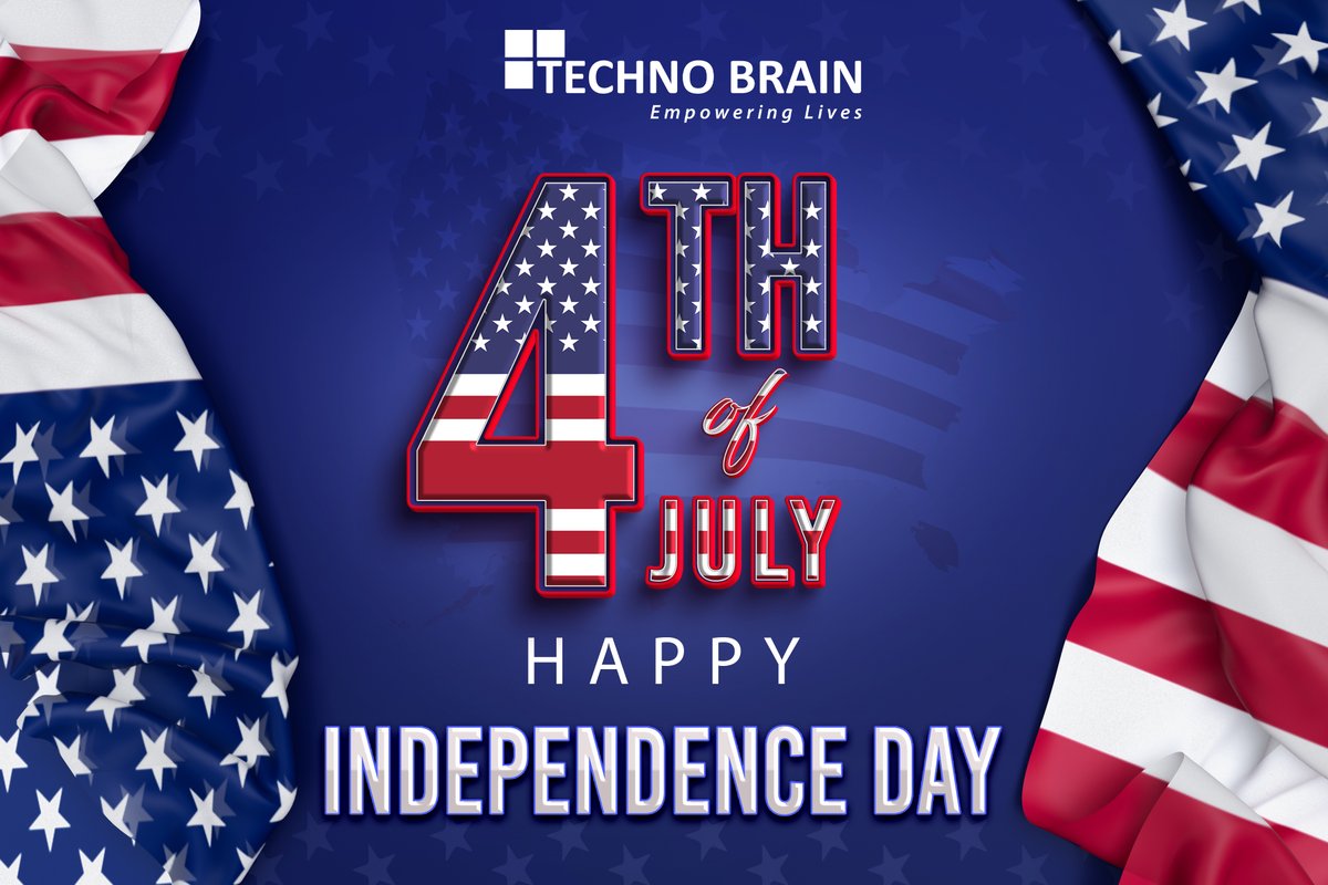 Happy Independence Day from Techno Brain Group!🎉 Today, we celebrate the spirit of independence and innovation that defines this great nation. 

Let's honor the ideals of freedom, progress, and prosperity that shape our industry and our country.
🎆 #IndependenceDay #4thofJuly