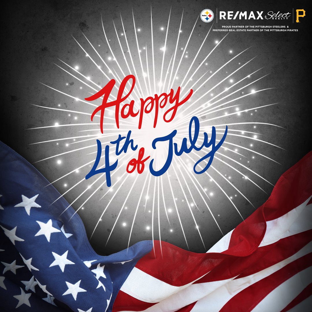 select__realty's tweet photo. Wishing you and yours a safe and happy 4th of July! 🇺🇸🎆

#REMAXSelectRealty #FourthOfJuly  #PittsburghRealEstate #RealEstate #Pittsburgh #PreferredRealEstatePartnerOfThePittsburghPirates #ProudPartnerOfThePittsburghSteelers #ProudPartnerOfThePavilionAtStarLake https://t.co/PwXr8vGQwj