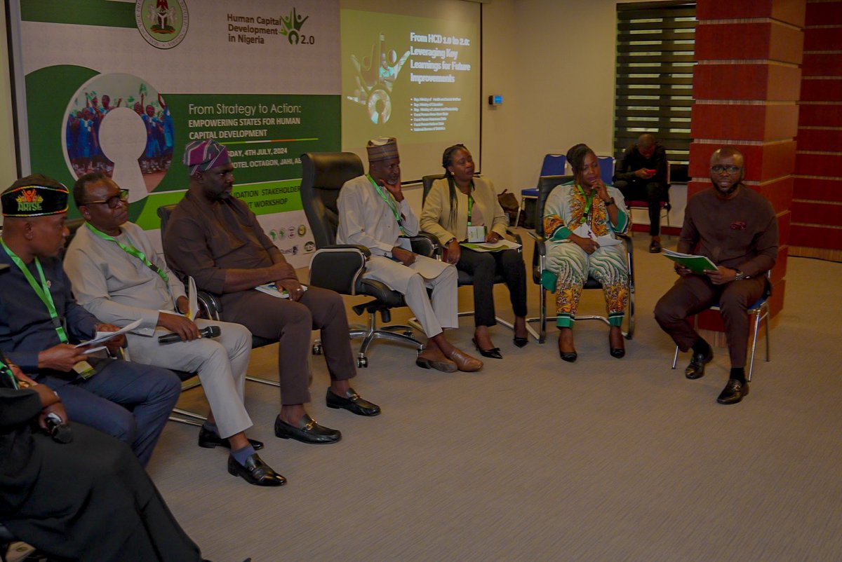 NGFSecretariat's tweet photo. @RukkyBE @ihadejia @WorldBankAfrica @GatesAfrica @AlikoDangoteFdn @officialNESG @FCDOGovUK @fmha_pa @HCDNigeria @viisaus_ng @WorldBank @ECOWASParliamnt @SEforALLorg How do we “Leverage key learnings for future implementation” ?
The second panel session had representatives from the public sector (@Fmohnigeria, @LabourMinNG, @NBS_Nigeria ) brainstorm on implementation strategies and ongoing supporting approaches.
#hcd2 https://t.co/h0P0F5euvC