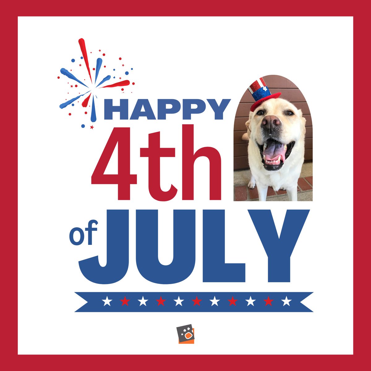 Red, white, and woof! Wishing everyone a tail-wagging Fourth of July! 🐾🇺🇸