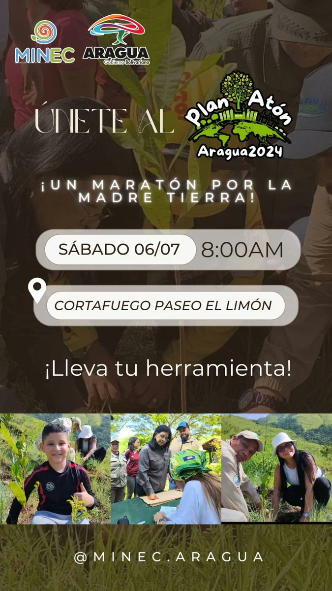 Sábado 06/07/2024 
Corta Fuego Paseo El Limón.
Lleva una herramienta con la que puedas hacer las hoyaduras.

#arboles #tierra #plantar #conservar #naturaleza #vida #amor #oxigeno #cuidar #cambio #climatico #lluvias #sol.

El Futuro es Ahora o Nunca!