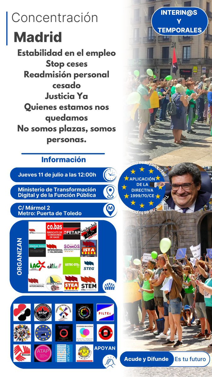 SoliObSescam's tweet photo. 🧨🧨🧨🧨🧨🧨🧨🧨🧨
El jueves 11 en Madrid vamos a decirle al Ministro Escrivá que deje de eludir sus responsabilidades, ¿te apuntas? 📢📢📢

12:00 h.
Mº FUNCIÓN PÚBLICA
C/ MÁRMOL, 2
🚇Puerta de Toledo, Pirámides
🚌nº 36

¡ACUDE Y DIFUNDE!
 #QuienesEstamosNosQuedamos #StopCeses https://t.co/WMkNlINbS5