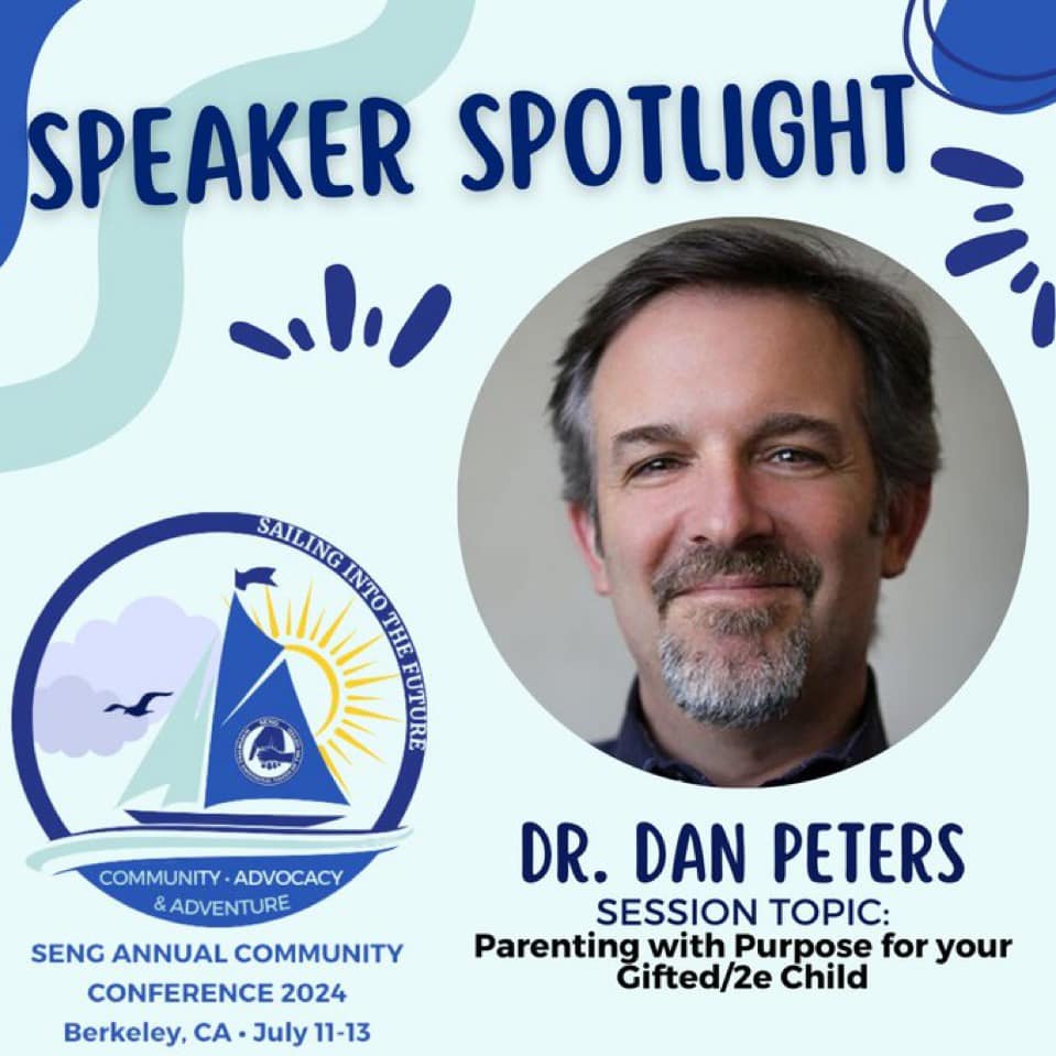 Join Dr. Dan Peters next week at SENG's annual conference for gifted/2e adults, parents of gifted or 2e children, and professionals.  His live SENGchat will be Thursday afternoon. (Check Summit Center's newsletter or Events page for a $50 discount.)  sengifted.org/sengannualconf…
