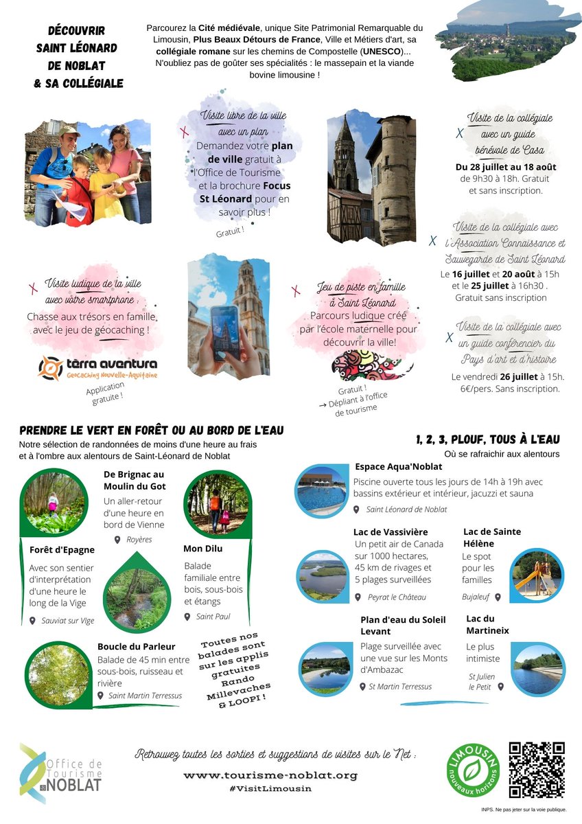 OTNoblat's tweet photo. 📷L'agenda et les incontournables de l’été !  → Les visites, événements et activités à ne pas manquer en juillet – août sur Saint-Léonard de Noblat en Limousin : https://t.co/FyAt5EzTw5 #saintleonarddenoblat #visitlimousin https://t.co/na8AinFVS0