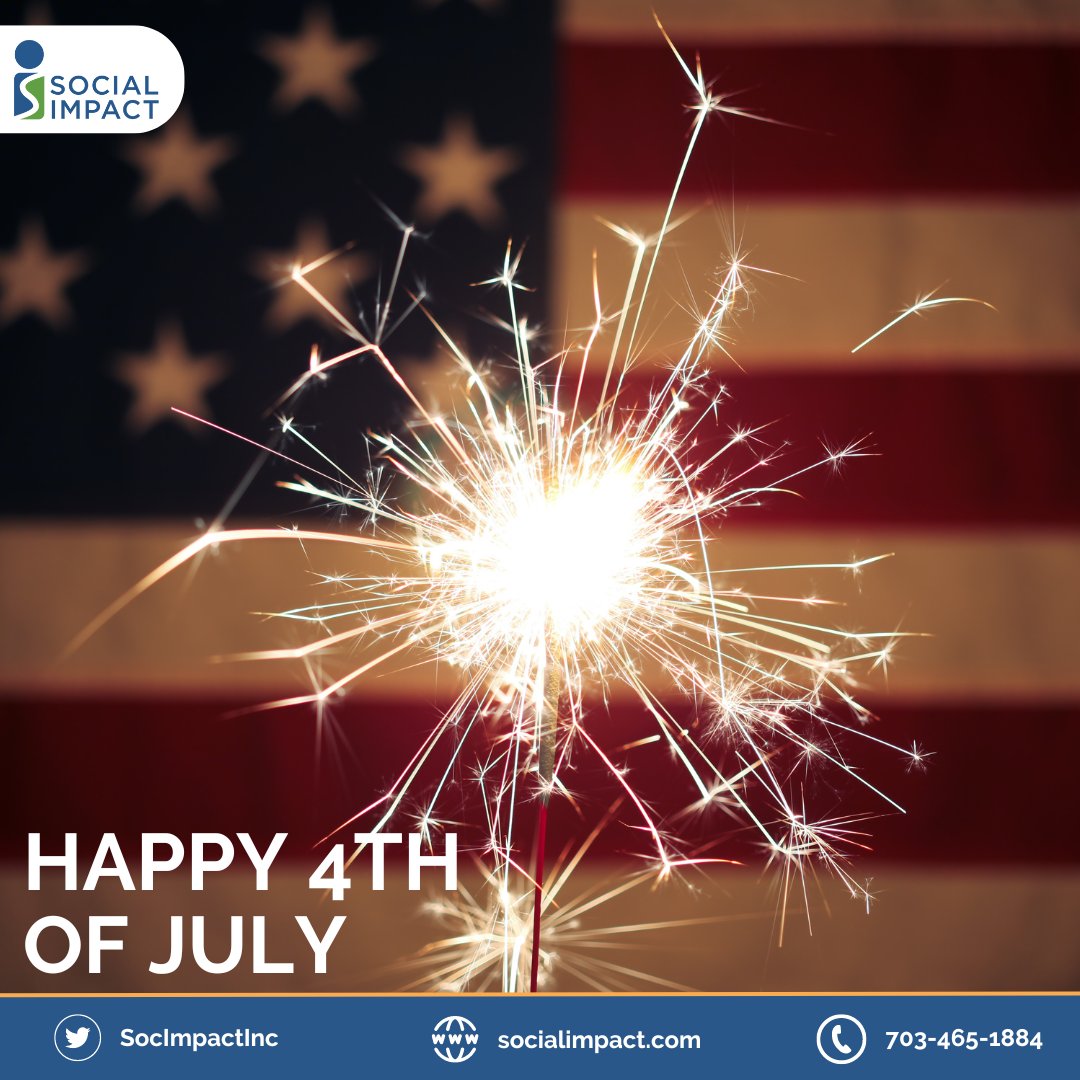 Happy 4th of July from all of us at Social Impact! Today, we celebrate the birth of American Independence and 248 years of opportunity toward building a more perfect Union.