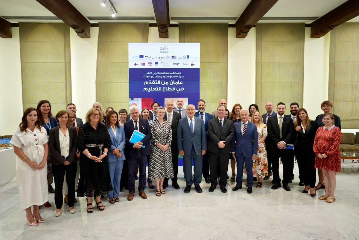 UNICEFLebanon's tweet photo. Today, it is the first #TREF High Level Management Board meeting with #Lebanon’s Government and TREF partners at the Serail. We discussed progress achieved, a roadmap on a Need-Based Costing Model for schools, and steps to transition out-of-school children to formal #education. https://t.co/BmRoLVNajN