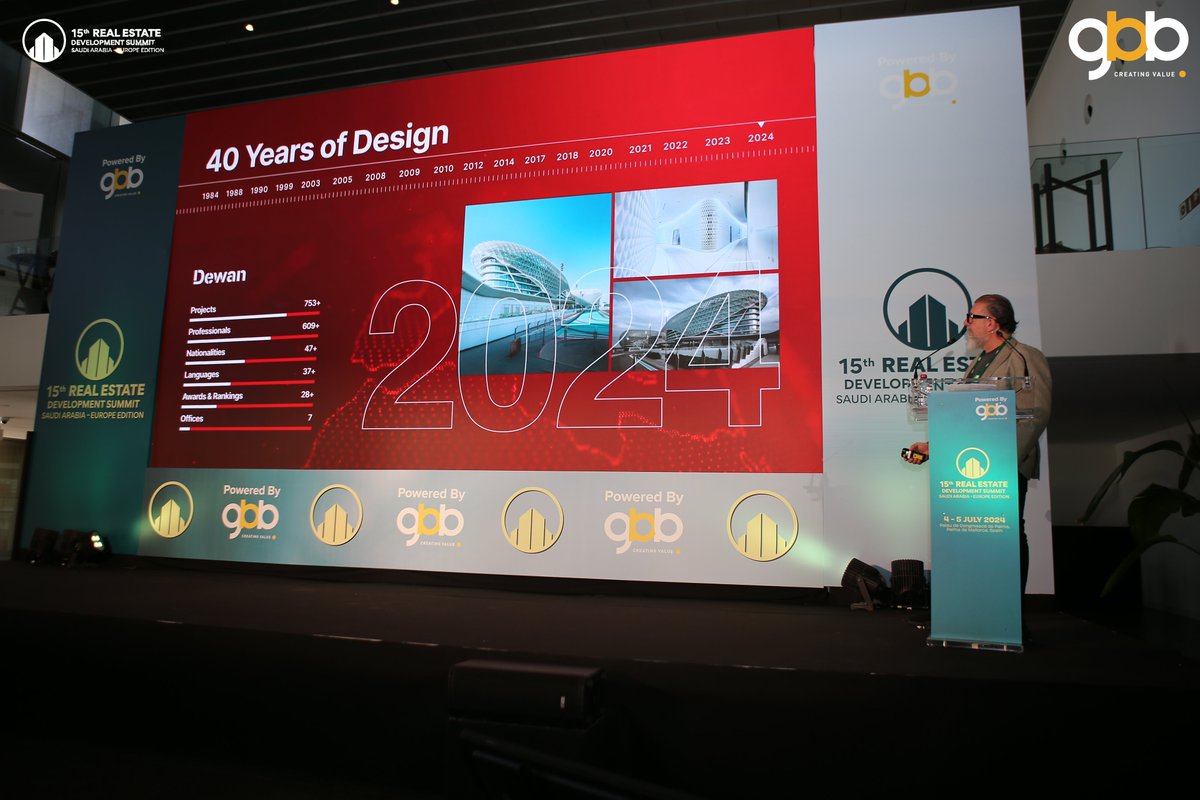 gbbventure's tweet photo. As we head forward, we have our first presentation on stage - Use of AI and VR in BIM design processes, presented by Mohammed Adib, Chief Design Officer – Dewan Architects &amp; Engineers. 

#redseurope2024 #reds2024 #15redsummit #redsummit #gbbventure #realestate #construction https://t.co/sslz4XhqGX