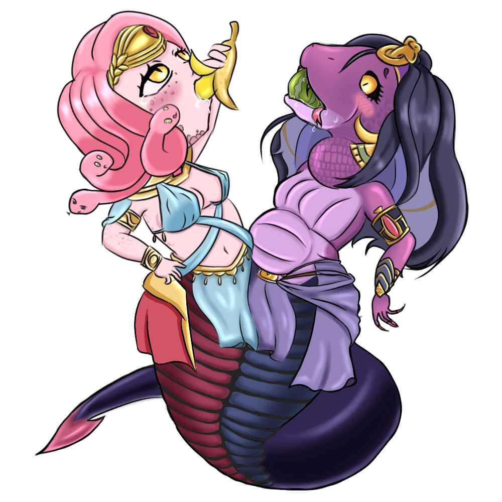 KExps's tweet image. Been busy publishing! Here’s a cutie for you all 💗🥰
Our Snake sisters are enjoying a swallowing competition ❤️