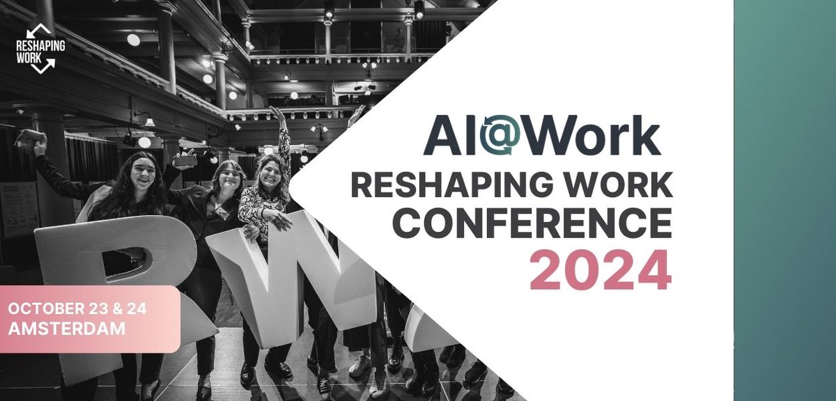 On October 23-24 business leaders, researchers, policymakers and other key stakeholders passionate about shaping the #futureofwork with #AI will gather at Reshaping Work Conference

Secure your Early Bird Special ticket now: shop.eventix.io/5822bb78-1dc2-…
<a href="/reshaping_work/">Reshaping Work</a> #RWConference