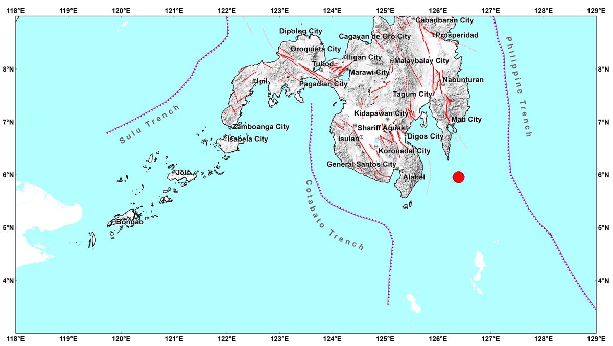 #EarthquakePH #EarthquakeDavaoOccidental
Earthquake Information No.1
Date and Time: 04 July 2024 - 08:18 PM
Magnitude = 2.6
Depth = 035 km
Location = 05.95°N, 126.39°E - 082 km S 70° E of Don Marcelino (Davao Occidental)

earthquake.phivolcs.dost.gov.ph/2024_Earthquak…