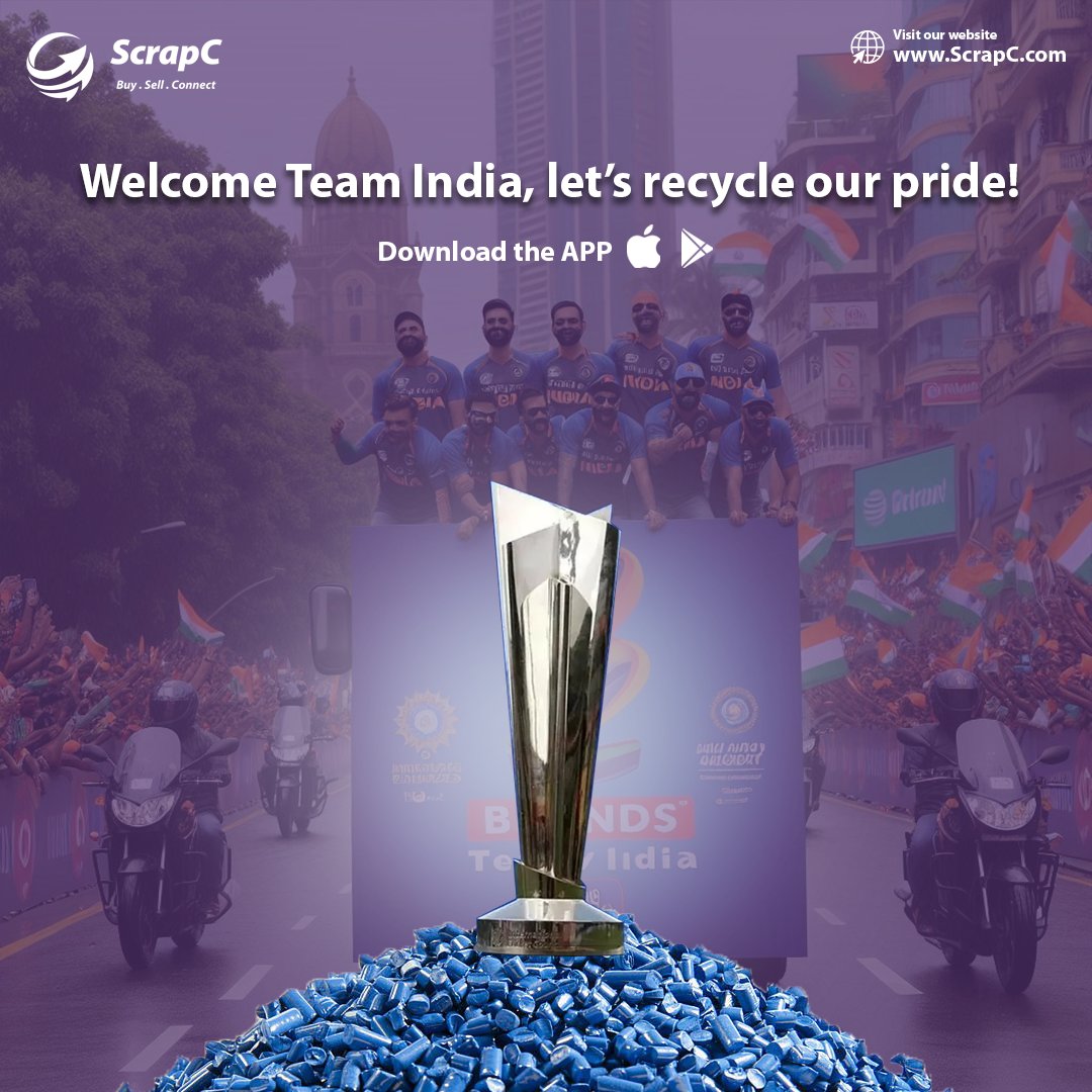ScrapC00's tweet photo. As we welcome Team India, let's also commit to a greener tomorrow! π Explore our platform to connect with buyers and sellers of recycled materials.
π² Download ScrapC : https://t.co/trDqSkg3jW
π https://t.co/wvavfPkC0h
#SustainableFuture #Scrapc #WelcomeTeamIndia https://t.co/U6hEecIxUf