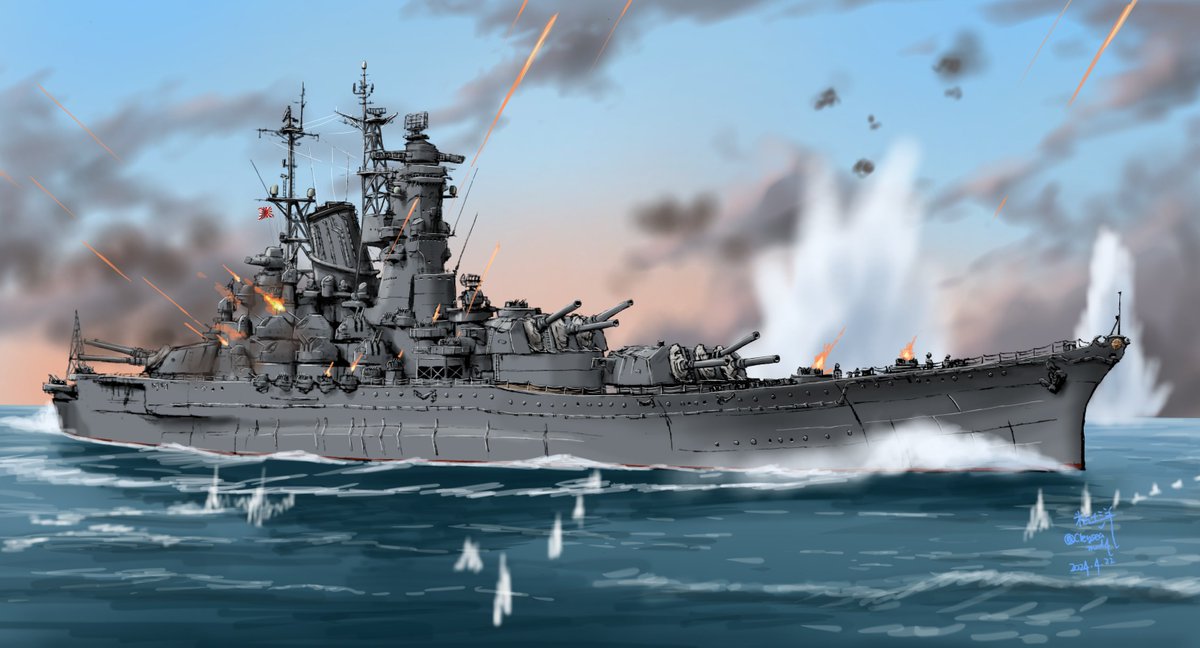 Cleyseamod4's tweet photo. 大和スタイルの架空艦 https://t.co/6slYJPK19X