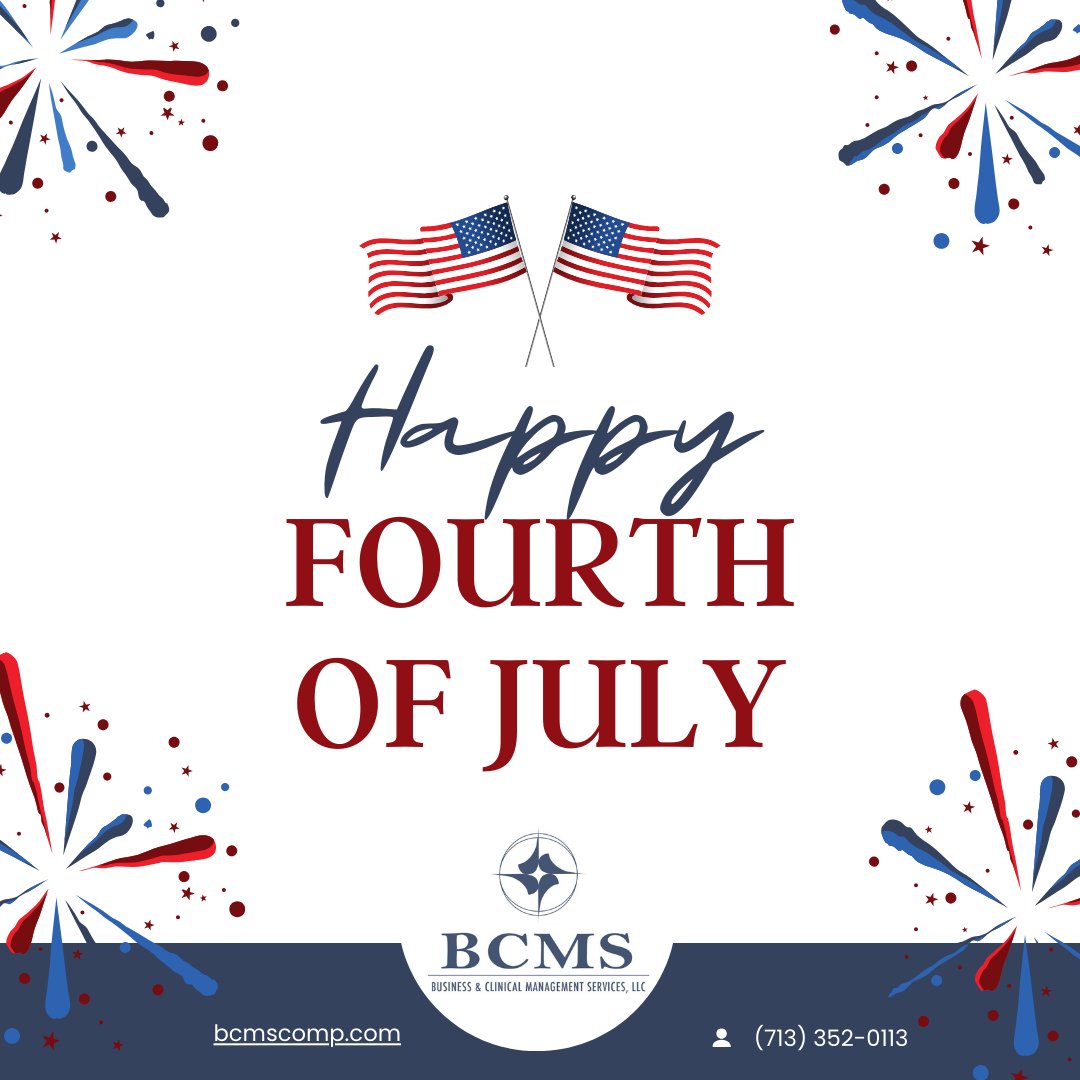 Business & Clinical Management Services, LLC (@bcmscomp) on Twitter photo Happy 4th of July, from your favotire compliance team! 🎆🤩🇺🇸
Business & Clinical Management Services
📲 (713) 899-9812
✉️ nevinsa@bcmscomp.com
🌐bcmscomp.com
.
.
. Happy 4th of July, from your favotire compliance team! 🎆🤩🇺🇸
Business & Clinical Management Services
📲 (713) 899-9812
✉️ nevinsa@bcmscomp.com
🌐bcmscomp.com
.
.
.