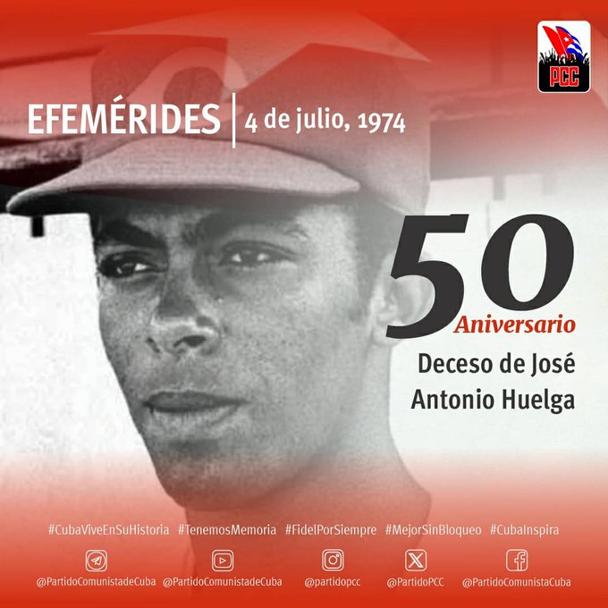 Hace hoy 50 años falleció trágicamente José Antonio Huelga, "el Héroe de Cartagena". #Cuba lo recuerda con admiración y reconocimiento. #CubaViveEnSuHistoria