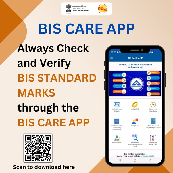 jagograhakjago's tweet image. Use BIS CARE APP to know about Indian Standards, Licence details. Product authenticity etc. #BISCareApp #ConsumerAwareness