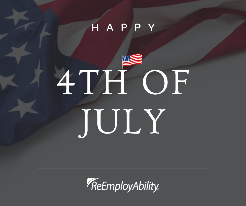 reemployability's tweet image. Happy 4th of July!
Today, we celebrate freedom, unity, and the incredible spirit of our nation. Enjoy the fireworks, BBQs, and time with loved ones.