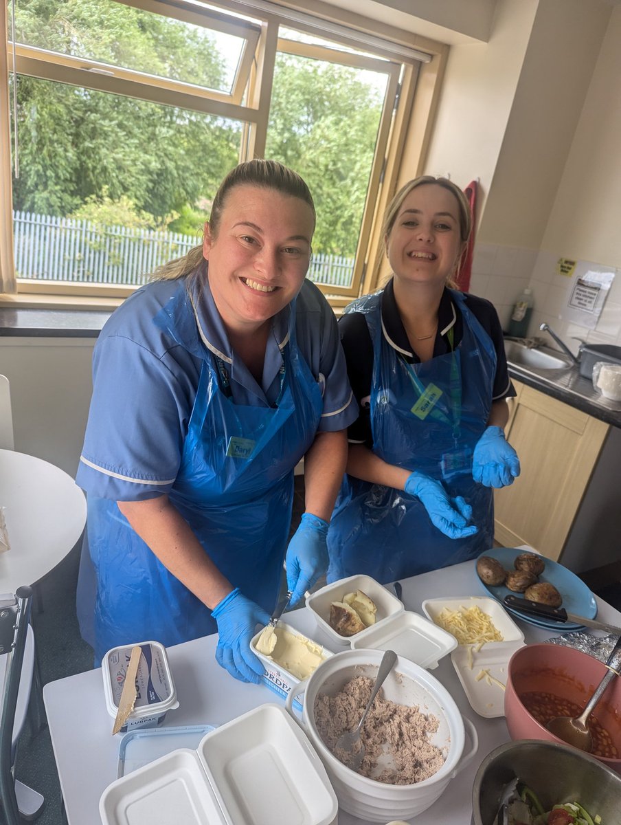 Worksop & Villages Community Nursing Team Notts HC (@worksopnurses) on Twitter photo Together on Thursday we are sharing a hot lunch today, Jacket Spuds and various fillings arranged and served by Daryl and Sarah.
Spending time together building relationships and morale.
<a href="/hayley_darn/">Hayley Darn</a> <a href="/TowneClaire/">claire towne RN, DN, BSc, Queens Nurse💙</a> <a href="/AshmoreSarajane/">sarajane ashmore</a> <a href="/NottsHealthcare/">Nottinghamshire Healthcare</a> <a href="/Ifti_Majid/">Ifti Majid</a> Together on Thursday we are sharing a hot lunch today, Jacket Spuds and various fillings arranged and served by Daryl and Sarah.
Spending time together building relationships and morale.
<a href="/hayley_darn/">Hayley Darn</a> <a href="/TowneClaire/">claire towne RN, DN, BSc, Queens Nurse💙</a> <a href="/AshmoreSarajane/">sarajane ashmore</a> <a href="/NottsHealthcare/">Nottinghamshire Healthcare</a> <a href="/Ifti_Majid/">Ifti Majid</a>