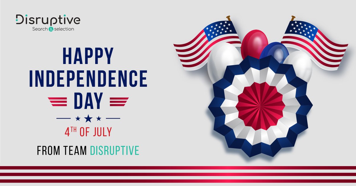 DisruptExHiring's tweet photo. Wishing you all a day filled with joy, pride, and inspiration. Let’s continue to build a future where every talent has the opportunity to shine.

Happy US Independence Day from Team Disruptive Hiring!

#USIndependenceDay #DisruptiveHiring #Innovation #Freedom https://t.co/ushJYQDwgT