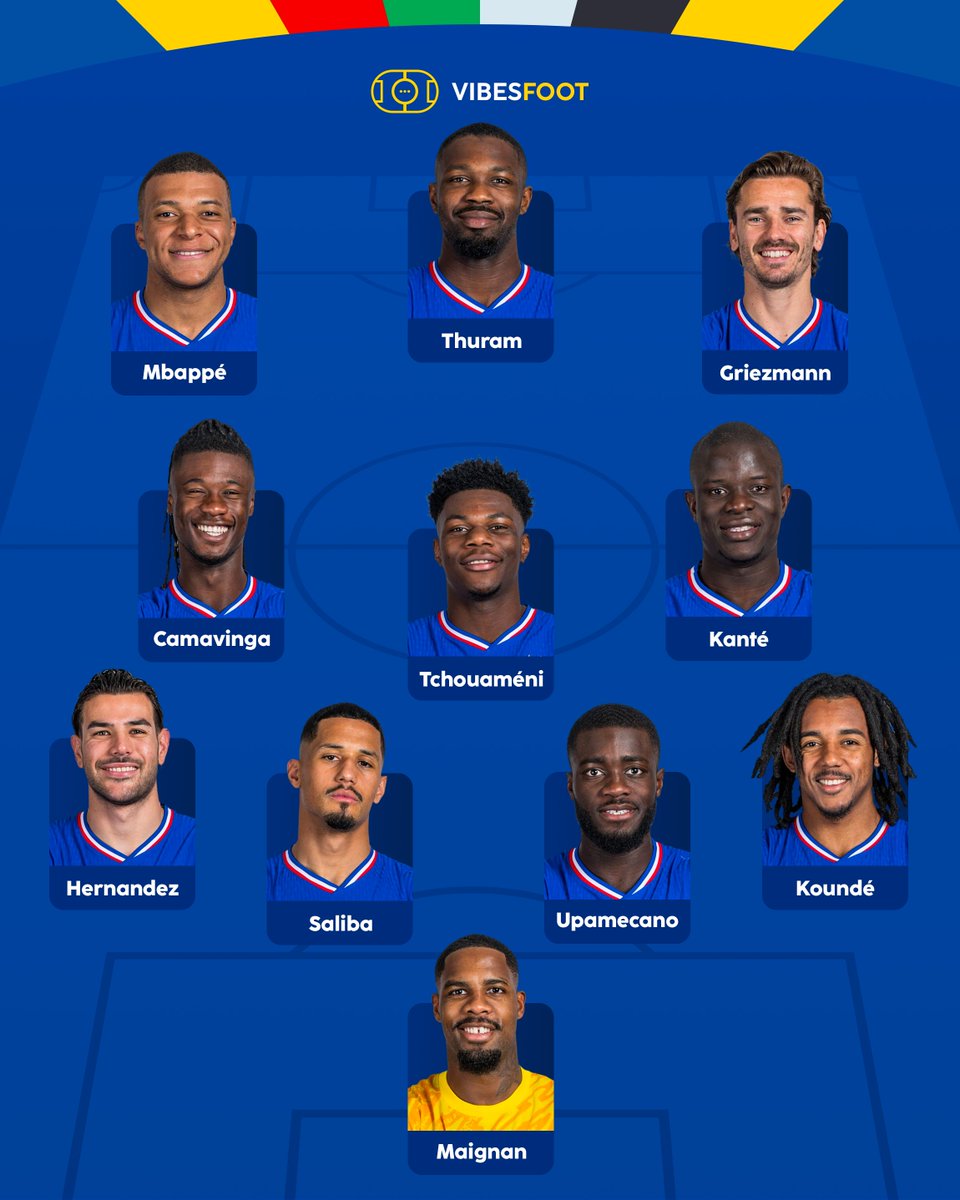 VibesFoot's tweet photo. 🔴 La COMPOSITION PROBABLE de la France face au Portugal, selon @lequipe ! 🇫🇷
