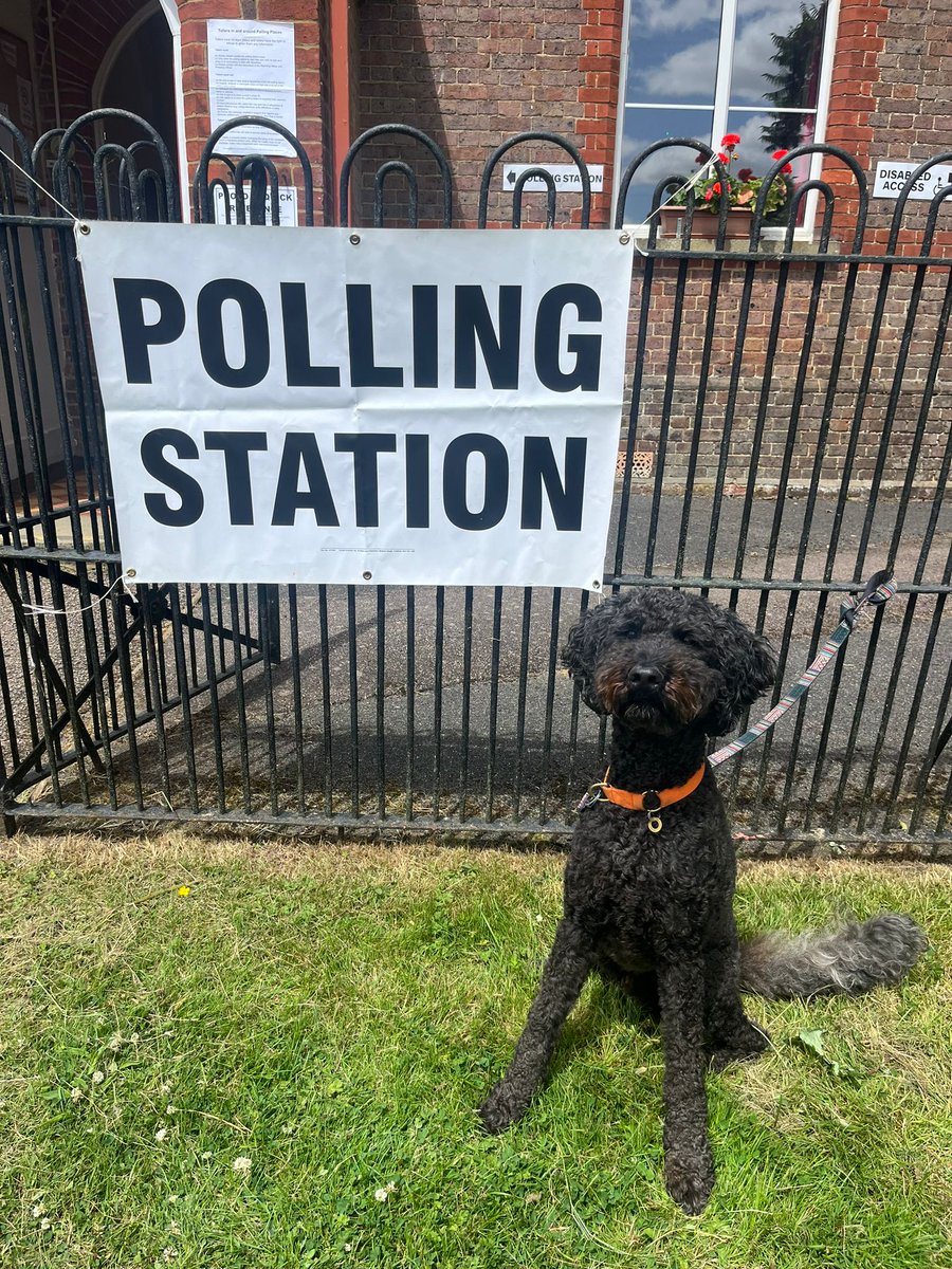 🗳️Please vote today in the #GeneralElection2024 

Having a vote is a privilege that should be exercised!

<a href="/VotingDogs/">#DogsAtPollingStations</a> 

#DogsAtPollingStations