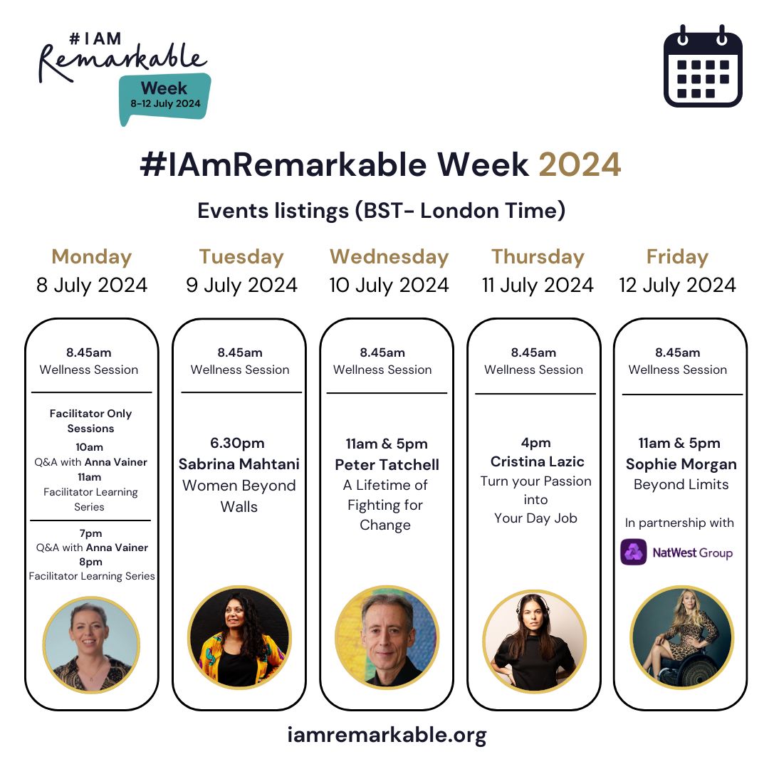 IamRemarkable_'s tweet photo. 📣Speaker announcement! Join this special conversation between @womenbeywalls  podcast host and human rights lawyer @Sabrina_Mahtani and podcast producer Laura Cook, as they highlight some of the amazing work being done to end the over-incarceration and over-criminalisation of women and girls worldwide.

➡️Register here:
https://t.co/ctVPEBpWFM

#IAmRemarkable #IAmRemarkableWeek #Talks #LiveEvent #Diversity #Inclusion #Allyship