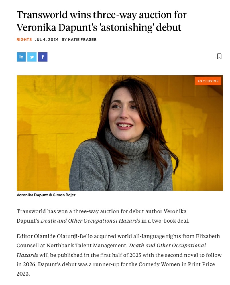 Absolutely over the moon to share this! Massive thanks to Olamide Olatunji-Bello, <a href="/ejcounsell/">Elizabeth Counsell</a>  and the teams <a href="/TransworldBooks/">Transworld Books</a> and <a href="/NorthbankTalent/">Northbank Talent Management</a>.